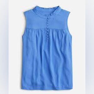 J. Crew Women's Sleeveless button-front ruffleneck popover, Size XS